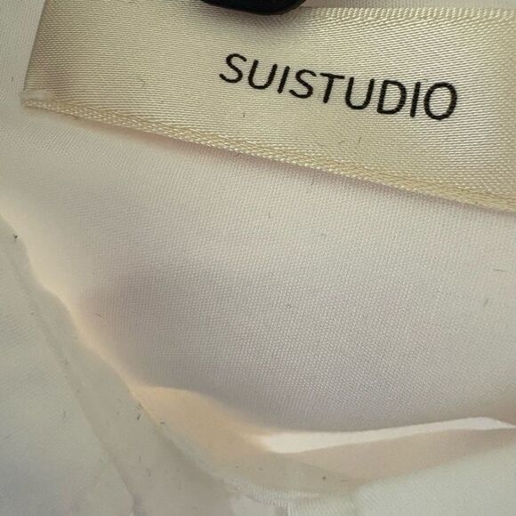 SUISTUDIO Shirt Womens Size 34 (XS) White Classic Long Sleeve Minimalist - Picture 6 of 6